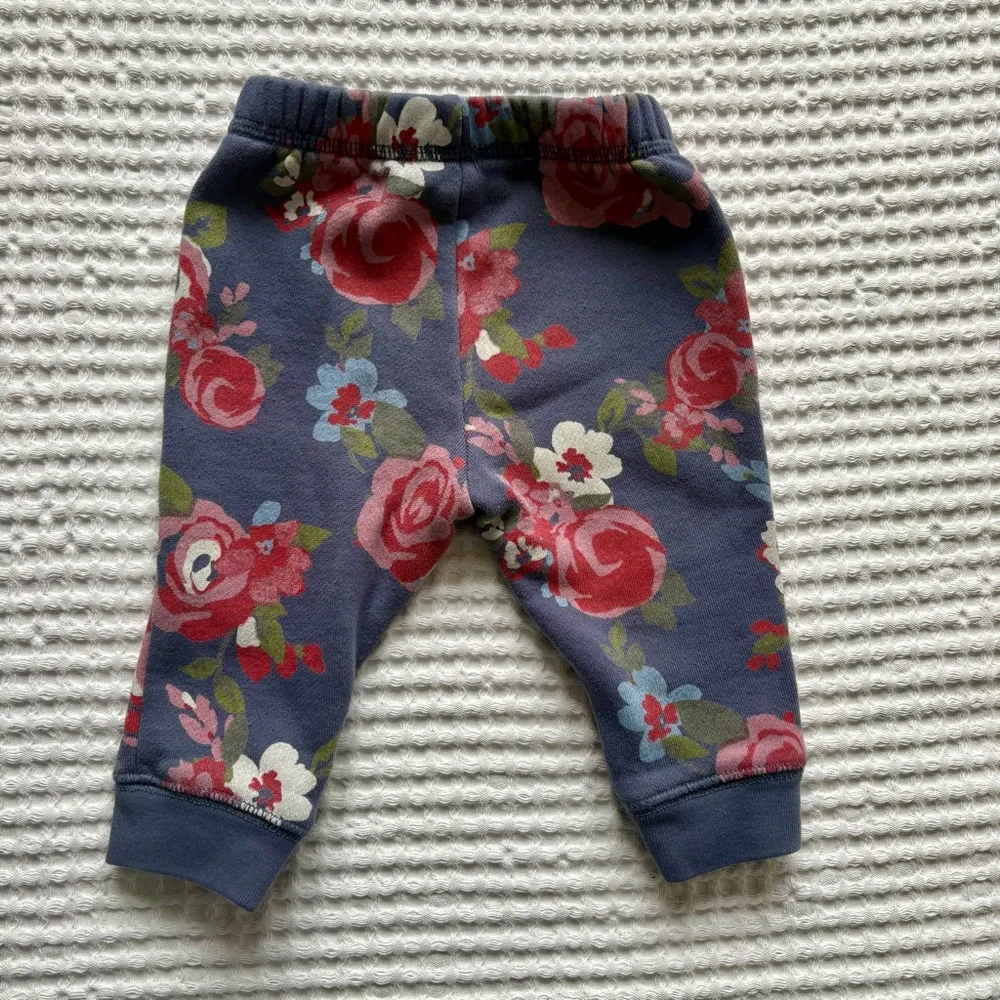 Baby GAP Floral Fleece Jogger Sweatpants Cozy Cottagecore Baby Girl Pants 6–12M